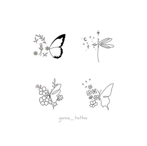 Finger Tattoos Flower Simple, Small Minimalist Tattoo Flower, Minimalist Butterfly Flower Tattoo, Tiny Flower And Butterfly Tattoo, Simple Butterfly Flower Tattoo, Butterfly Into Flower Tattoo, Minimalist Tattoos Butterfly, Cute Shoulder Tattoos For Women, Tiny Tattoos Butterfly