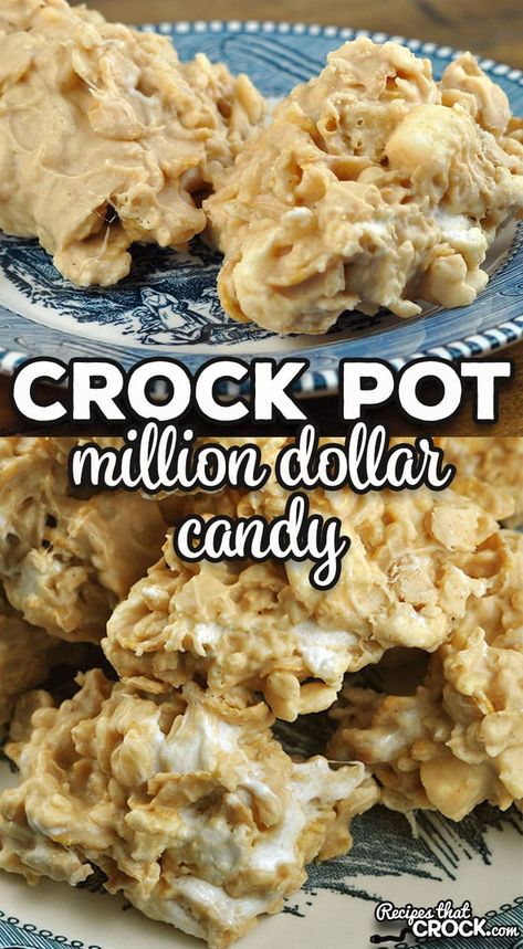 I can't wait for you to try this Million Dollar Crock Pot Candy! It is incredibly easy to make and is always an instant favorite wherever I bring it! via @recipescrock Quick Easy Candy Recipes, Crockpot No Bake Cookies, Easy Crockpot Candy Recipes, Crock Pot Christmas Candy, Crock Pot Candy Recipes, Crockpot Candy Peanut Clusters, Crock Pot Fudge, Crockpot Desserts Easy, Christmas Crockpot Candy