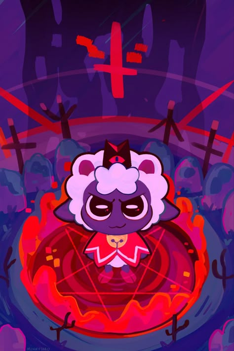 By Minkytaro on Twitter! Chibi Baphomet, Cult Of The Lamb Wallpaper, Cult Of The Lamb Fanart, Lamb Drawing, Cult Games, Cult Of Lamb, Lamb Art, Halloween Wallpaper Cute, Cult Of The Lamb