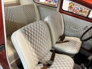 Bug Interiors Gallery | VW Bug Interior | Volkswagen Beetle Interiors | Sewfine Interior Products Vw Bug Interior Ideas, Vw Beetle Interior, Volkswagen Beetle Interior, Bug Interior, Beetle Interior, Vw Bug Interior, Vw Super Beetle, Boat Upholstery, Volkswagen Bug