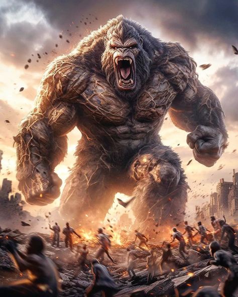 Dp Thoughts, Superman Live Wallpaper, Kong Kong, Norse Mythology Tattoo, Bigfoot Art, King Kong Art, Gorilla Tattoo, Warrior Concept Art, Beast Creature