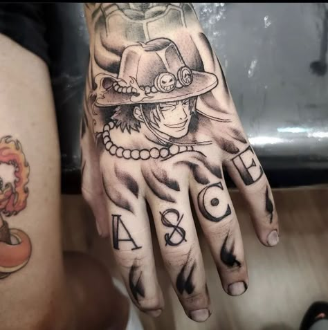 Onepiecetattoos on Instagram: “🔥 A C E 🔥 @anime.cwb #ace #acetattoo #firefistace #firefisttattoo #strawhat #strawhattattoo #onepiece #onepiecetattoo #manga…” Ace Tattoo One Piece, Fist Tattoo, Hand Tatto, Ace Tattoo, Ace One Piece, One Piece Tattoos, Pieces Tattoo, Tattoo Shows, Red Tattoos