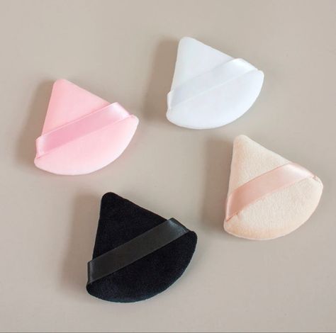 Multicolour triangle beauty blender 4 pc (pink, white, beige , black) Triangle Powder Puff, Beauty Blender Foundation, Triangle Makeup, Powder Puff Makeup, Baking Makeup, Lightweight Makeup, Makeup Blender Sponge, Powder Puffs, Beauty Blenders