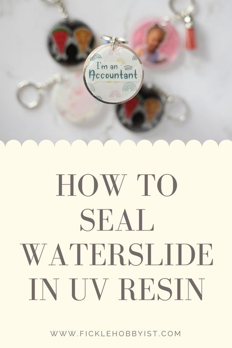 Protect your waterslide decals with UV resin and give your project a finished look. Resin Jewelry Tutorial, Diy Uv Resin, Diy Resin Projects, Resin Jewelry Diy, Waterslide Decals, Diy Craft Tutorials, Resin Tutorial, Diy Resin Art, Diy Resin Crafts