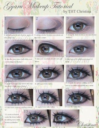 A few eye make tutorials! : actualgyaru Gal Makeup, Makeup Kawaii, Gyaru Makeup, Doll Eye Makeup, Kawaii Makeup, 일본 패션, Japanese Makeup, Makeup Tut, Gyaru Fashion