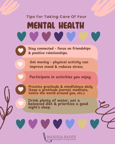 ✨Today is World Mental Health Day✨ (Personally, I think EVERY day should be Mental Health Day!). Taking care of your mental health is so incredibly important, and it doesn't have to take a ton of time or feel daunting. Here are some things you can do TODAY (and every day) to care for yourself well & improve your mental health... Caregivers, encourage your children to follow these routines too to help them form healthy habits early on! 💕 Mental Health Tips〰️ 💫 Stay connected - focus on fr... Daily Check In For Mental Health, World Mentalhealth Day, World Mental Health Day, Care For Yourself, How To Teach Kids, Health Routine, Drink Plenty Of Water, Mental Health Day, Health Day