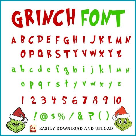 Printable Grinch Font F99 Grinch Font, Christmas Fonts Alphabet, Xmas Letter, Handwritten Christmas, Dr Seuss Classroom, Alphabet Christmas, Glass Bag, Name Tag Templates, Christmas Fonts Free