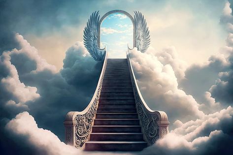 Archway Tattoo, Heaven Gates, Door To Heaven, Heaven Images, Path To Heaven, Stairs To Heaven, Church Backgrounds, Book Cover Design Inspiration, Heaven's Gate