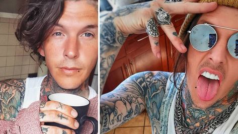 Sketch - real name Steven Porter - is one of the tattoo artists on Tattoo Fixers. Here's your need-to-know on him, including wife, kids, and family life. Alice Perrin, Dodie Tattoo, Tattoo Fixers, E.t Tattoo, He Has A Girlfriend, On Tattoo, Children Sketch, Watch Tattoos, Tattoo Cover