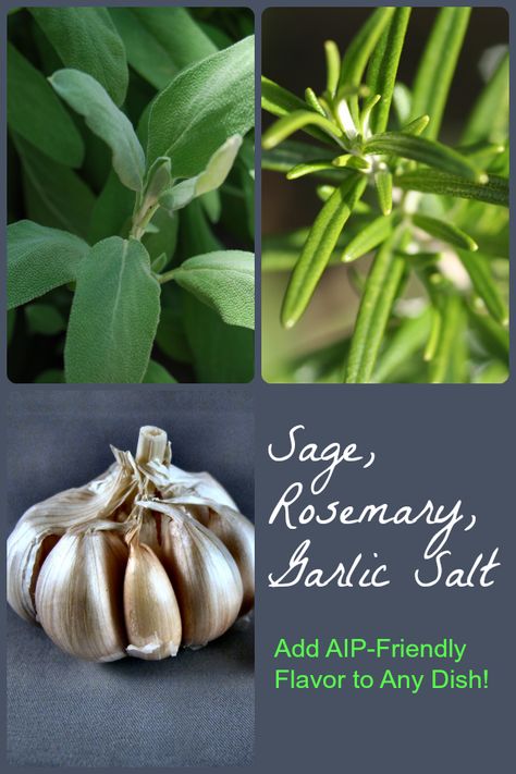 Sage, Rosemary, and Garlic Salt Dehydration Recipes, Homemade Spice Mixes, Diy Seasonings, Fruit Powders, Flavored Salt, Homemade Stock, Paleo Autoimmune Protocol, Autoimmune Paleo Recipes, Dry Rubs