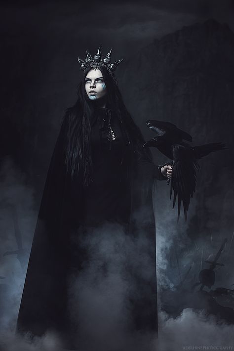 Spiritual Tattoo, Dark Fairytale, Dark Queen, Celtic Goddess, Dark Witch, A Crow, Raven Queen, Queen Aesthetic, Celtic Mythology