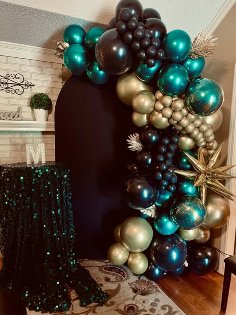 Black Green And Gold Birthday Decorations, Teal Party Decorations, 18th Debut, Teal Balloons, 40th Birthday Balloons, Teal Party, Turquoise Party, Gold Birthday Decorations, Parties Decorations