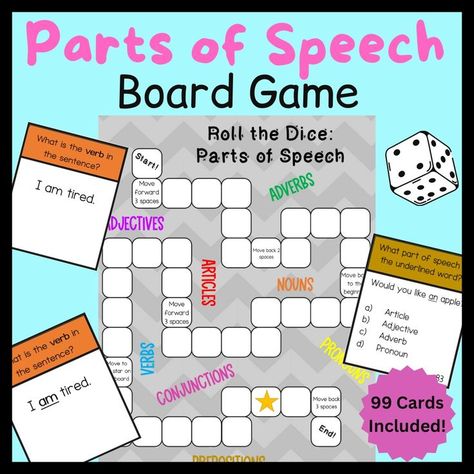 Adjectives Prepositions, Grammar Review Games, Adjective Games, Parts Of Speech Games, Printable Board Game, Journal Key, Class 2023, Jeopardy Game, Nouns And Pronouns