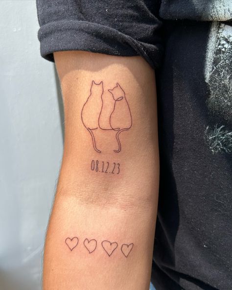 A couple of cool cats & hand-drawn hearts for Tay ❤️‍🔥 Hand Drawn Heart Tattoo, Drawn Heart Tattoo, Hand Drawn Heart, Drawn Heart, Heart Hands Drawing, Tattoo Inspo, Heart Tattoo, Cool Cats, Tatting