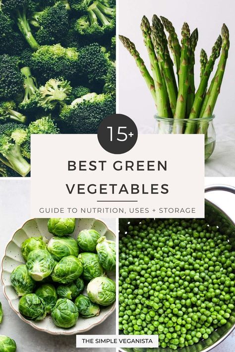 🌿 Unleash the power of green vegetables with our guide to green veggies! 🍃 Discover the incredible benefits of incorporating a variety of green veggies into your diet, from boosting immunity to improving digestion. Learn about the top nutrient-rich options and explore delicious recipes that make it easy and enjoyable to eat your greens. Visit simple-veganista.com to start embracing a greener, healthier lifestyle today! #GreenVegetables #HealthyEating #NutrientPowerhouses Green Vegetables List, Vegetables For Thanksgiving, Halloween Lunchbox Ideas, Green Vegetable Recipes, Leafy Greens Recipes, Simple Veganista, Improving Digestion, Dark Green Vegetables, Boosting Immunity