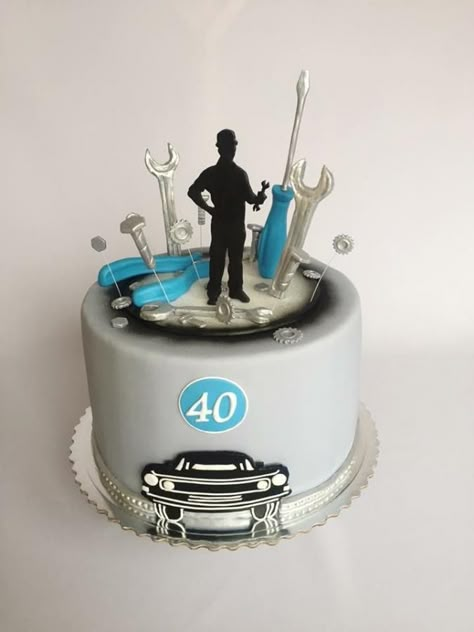 Car mechanic birthday cake Car Birthday Cake For Men, Mechanics Birthday Party, Mechanics Birthday Cake, Mechanic Birthday, Mechanic Cake, Car Cakes For Men, Mechanics Birthday, Cake For Men, Birthday Cake Write Name