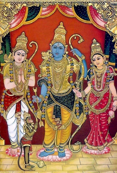 Bapu Paintings, Rama Lord, Sita Rama, साईं बाबा, God Hanuman, Mysore Painting, Indian Traditional Paintings, Tanjore Paintings, Sri Ram