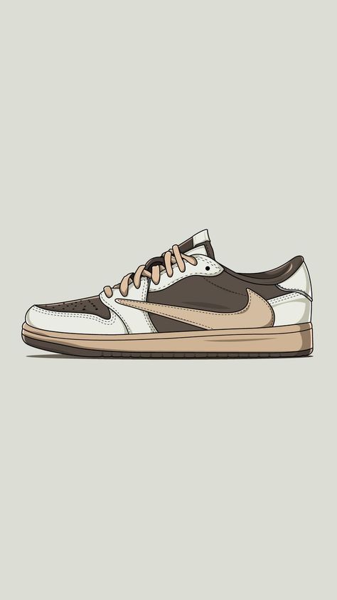 its a vector sneaker using adobe illustrator Travis Scott Reverse Mocha Wallpaper, Travis Scott Shoes Drawing, Buty Nike Jordan, Jordan 1 Drawing, Nike Jordan Travis Scott, Travis Scott Drawing, Travis Scott Dunks, Travis Scott Mocha, Air Jordan Travis Scott