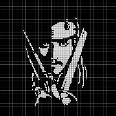 Digital computer model - not printed on paper. This is a pattern only! Not a kit or finished piece! No fabric or floss are included in this listing Johnny Depp Cross Stitch, Luffy Cross Stitch Pattern, Elvis Presley Cross Stitch Pattern, Elvis Cross Stitch, Titanic Cross Stitch, Everything Cross Stitch, Cross Stitch Silhouette, Digital Computer, Jack Sparrow