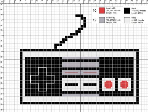 Classic Nintendo, Nintendo Controller, Modele Pixel Art, Pixel Art Templates, Pattern Maker, Geek Crafts, Dark World, Pixel Crochet, Pola Kristik