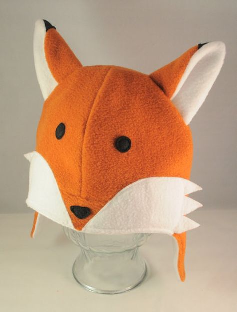 Fox Fleece Hat by TheCraftEGalShop on Etsy Fox Hat Pattern, Scarf Sewing, Scarf Sewing Pattern, Fleece Crafts, Fleece Projects, Fox Scarf, Fleece Hats, Fox Hat, Sewing School