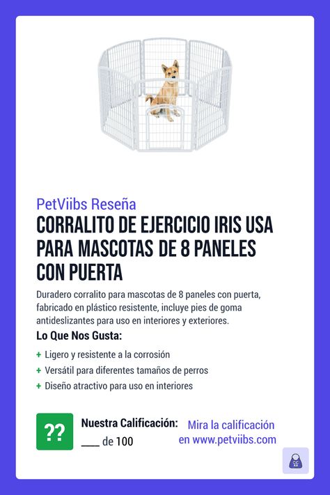 Corralito de ejercicio IRIS USA para mascotas de 8 paneles con puerta - Nuestra reseña y califi...