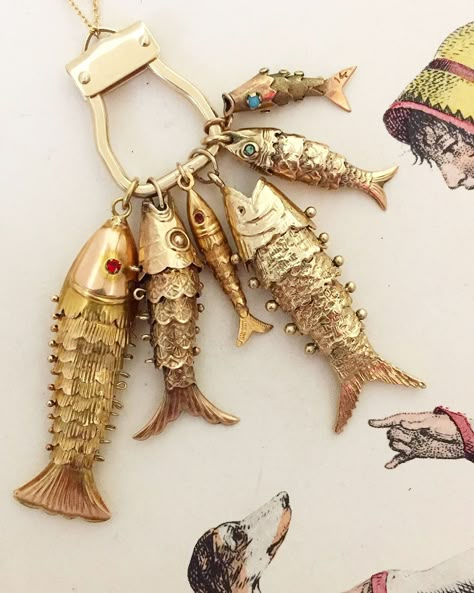 Catch of the da Articulated Fish, Fish Jewelry, Catch Of The Day, Metal Fish, Fish Necklace, Gold Fish, Jewelry Lookbook, Price List, Animal Jewelry