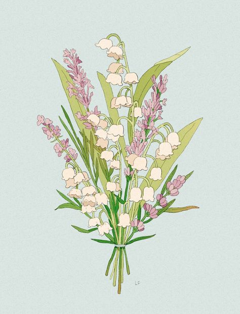 Libby on Twitter: "I’m opening up a few bouquet commission spots :)) email me if you want one!… " Bouquet Of Flowers, Flower Illustration, Lily Of The Valley, Botanical Illustration, Pretty Art, Flower Drawing, Drawing Inspiration, Aesthetic Art, Flowers Bouquet