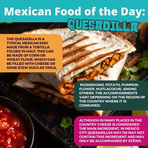 Savor the taste of Mexico with our Mexican Food of the Day: quesadillas! 🧀🌮 Dive into a cheesy delight that pairs perfectly with vibrant local culture. Plan your trip now to experience authentic Mexican cuisine and stunning landscapes firsthand. #QuesadillaLove #TravelMexico #FoodieAdventure National Quesadilla Day, Mexican Dish, Pumpkin Flower, Stunning Landscapes, Authentic Mexican, What Is Your Favorite, Quesadillas, Mexican Dishes, Wheat Flour