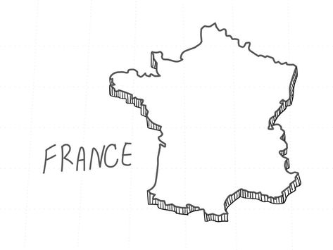 Map Tattoo, Cartoon Map, Map Tattoos, France Drawing, Sketch Notes, France Map, Interview, Cricut, Map