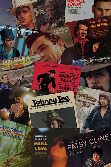 Classic and outlaw country wallpaper or screensaver using some of the greatest classic country artist’s albums. This wallpaper includes Johnny Cash, Hank Williams Jr., Patsy Cline, Gary Stewart, Marty Robbins, Eddy Arnold, George Strait, Johnny Paycheck, Merle Haggard, Waylon Jennings, Jerry Reed, Johnny Lee, Ronnie Milsap, John Denver, and George Jones. George Jones Wallpaper, Old Country Music Aesthetic, Country Artist Wallpaper, Outlaw Wallpaper, Outlaw Country Aesthetic, Country Music Wallpaper, Country Music Aesthetic, Old Country Songs, Johnny Paycheck