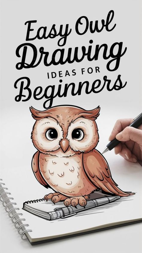 Get inspired by these cute and simple owl drawing ideas, ideal for beginners. Perfect for your next creative project! 🎨🦉 #OwlDrawingIdeas #ArtForBeginners #SimpleDrawings Cute Owls Drawing, How To Draw An Owl, Simple Owl Drawing, Cute Owl Painting, Owl Drawing Ideas, Easy Owl Drawing, Owl Rock Painting, Owl Drawing Simple, Cute Owl Drawing