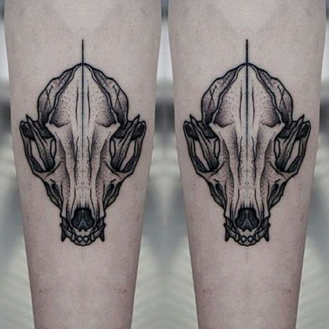 Dog Skull Tattoo, Opossum Skull Tattoo, Animal Skeleton Tattoo, Raccoon Skull Tattoo, Fox Skeleton Tattoo, Fox Skeleton Drawing, Fox Skull Drawing, Fox Skull Tattoo, Badger Skull Tattoo