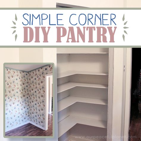 Add space and convenience to your small kitchen with this simple DIY pantry! It has floor to ceiling shelves, a door and it fits perfectly into a corner. Diy Corner Pantry, Floor To Ceiling Shelves, Organiser Cucina, Ceiling Shelves, Kitchen Pantry Ideas, Diy Kitchens, Corner Pantry, Diy Kitchen Renovation, Small Pantry