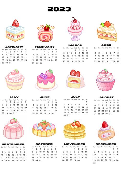 Cute Aesthetic Calendar 2023, Asthetic Calender 2023, Mixte Logo, 2023 Calendar Aesthetic, Space Calendar, Diy Cake Topper Printable, Calender 2023, 2023 Planner, Calendar Book