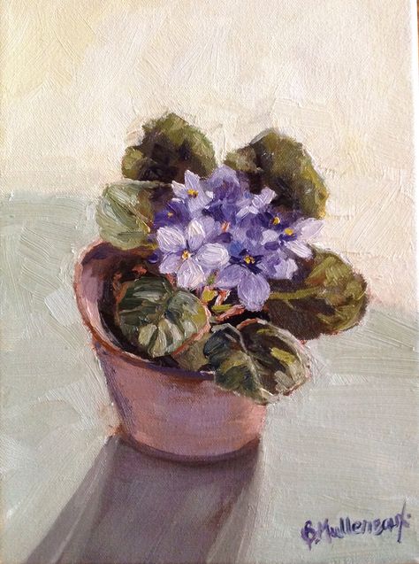 African Violets Painting, African Violet Painting, Violet Flower Painting, Violet Artwork, African Violets Plants, Violet Plant, Watercolour Inspiration, Gouache Art, African Violet