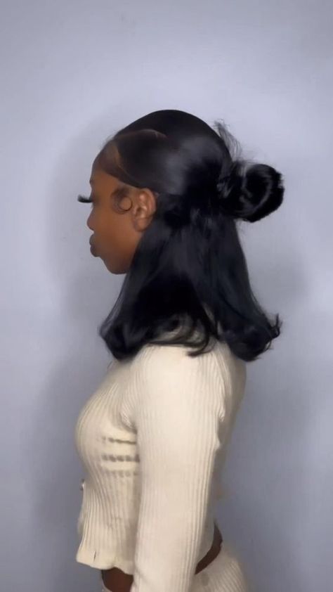 black girl hairstyles, hair inspo, shoulder length hair Relaxed Hair Shoulder Length, Short Hair Silk Press Hairstyle, Black Girls Hairstyles Flat Iron Short, Straight Flat Iron Hair Styles, Hairstyles For Black Girls Straight Hair, Medium Hair Styles Straight, Black Relaxed Hairstyles, Black Girls Straight Hairstyles, Hair Inspo Shoulder Length