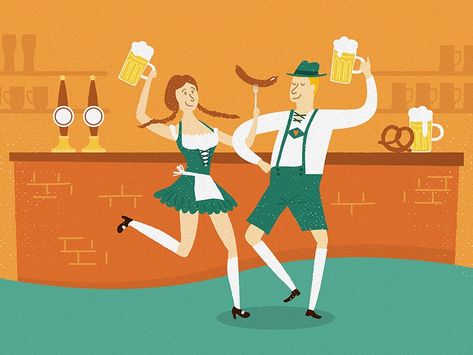 Oktoberfest Illustration by Luke Etheridge (Proud Designs) for Spiceworks on Dribbble Oktoberfest Illustration, Creative Professional, Illustration Design, Design