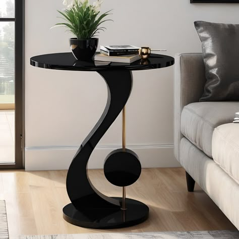 key music black side table Unique Side Table Living Room, Unique Table Legs Ideas, Side Table Legs Ideas, Unique Table Legs, Unique Side Tables, Circular Side Table, Commercial Furniture Design, Centre Table Design, Unique Side Table