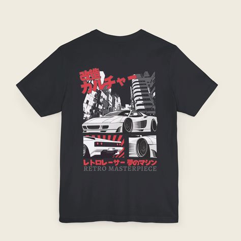 We poured countless hours into perfecting this design. Featuring a white Liberty Walk widebody Ferrari Testarossa tearing through the streets of Japan, this shirt is a true homage to car culture. The bold print on the back captures the action, while the front keeps it clean with “Car Culture” in Japanese, paired with a wrench and piston motif. Whether you’re a fan of JDM, Ferrari, or just appreciate a well-crafted design, this one’s for you. 🛒 Available Now at www.clutchcloth.com. Don’t mis... Widebody Ferrari, Ferrari Testarossa, Tee Designs, Liberty Walk, Car Shirts, Dream Style, Car Camera, Automotive Art, Car Culture