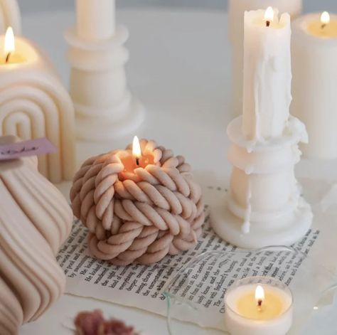 #candle #knotcandle #aesthetic #amazonfinds Twisted Candles Aesthetic, Yarn Candle, Knot Candle, Twisted Candles, Candles Aesthetic, Decorative Candles, Ball Candles, Aesthetic Candles, Candle Aesthetic