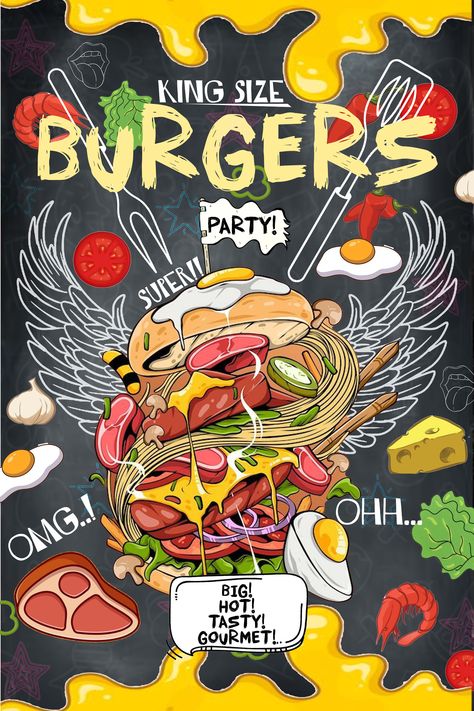 Food poster , food grafitti, photoshop, poster making, flyer designs Food Graffiti, Food Posters, Poster Food, Grunge Posters, Punk Poster, Illustration Advertising, Food Poster Design, Instant Recipes, Doodle Coloring