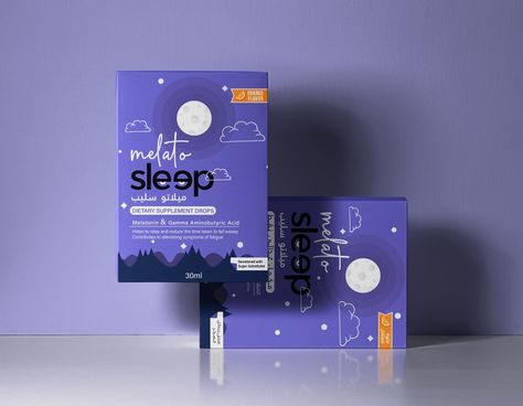 Melato Sleep: Melatonin Food Supplement :: Behance Sleep Packaging Design, Supplement Graphic Design, Sleep Branding, Medicine Packaging Design, Supplement Packaging Design Creative, Medicine Package, Melatonin Foods, Sleep Supplement Packaging, Minimal Supplement Packaging