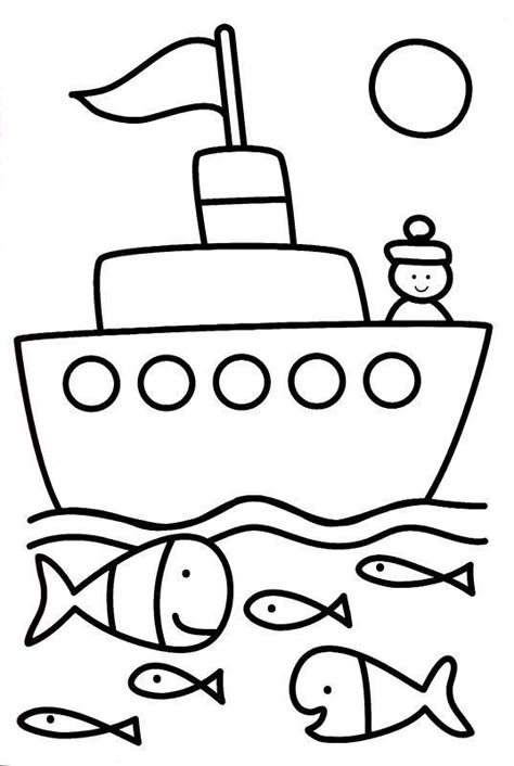 Kids Printable Coloring Pages, Free Coloring Pages For Kids, Easy Drawings For Beginners, Preschool Coloring Pages, Summer Coloring Pages, Easy Drawings For Kids, Easy Coloring Pages, Art Drawings For Kids, Cute Easy Drawings