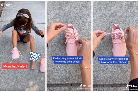 Teach Kids To Tie Shoes, Tie Shoes Kids, Tying Shoes For Kids Teaching, Learn To Tie Shoes, Baking Recipes For Kids, How To Tie Shoes, Kids Ties, How To Teach Kids, Shoes Hack