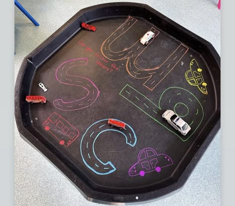 Fine Motor Tuff Tray Ideas Eyfs, Early Years Writing Activities, Mark Making Tuff Tray Ideas, Phonics Tuff Tray Ideas Eyfs, Phonics Provocations, Our Learning Journey Display Eyfs, Phonics Tuff Tray Ideas, Literacy Activities Eyfs, Phonics Tuff Tray