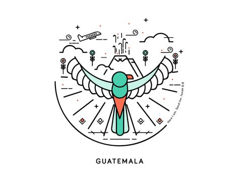 Quetzal by Vy Tat Guatemala Outline Tattoo, Guatemala Symbols, Guatemala Drawings, Guatemala Tattoo, Quetzal Tattoo, Kite Tattoo, Marine Usa, Colour Tattoo For Women, Coffee Label