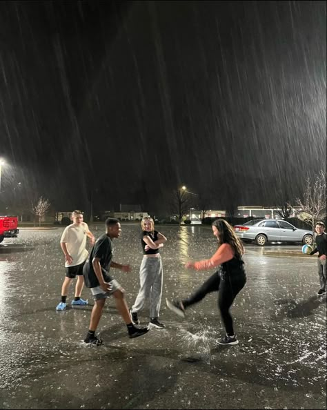 Dancing In The Rain Friends, Friends In The Rain, Friends Dancing In The Rain, Tragic Characters, Dancing In The Rain Aesthetic Friends, Elise Core, Summer Bike Ride Aesthetic Friends, Girlhood Core, Rainy Sunday