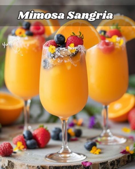 RecipesTrip Mimosa Sangria, Mimosa Ingredients, Classic Mimosa, Sangria Punch, Onehope Wine, Vegetable Skewers, Mimosa Recipe, Light Appetizers, Sangria Recipe