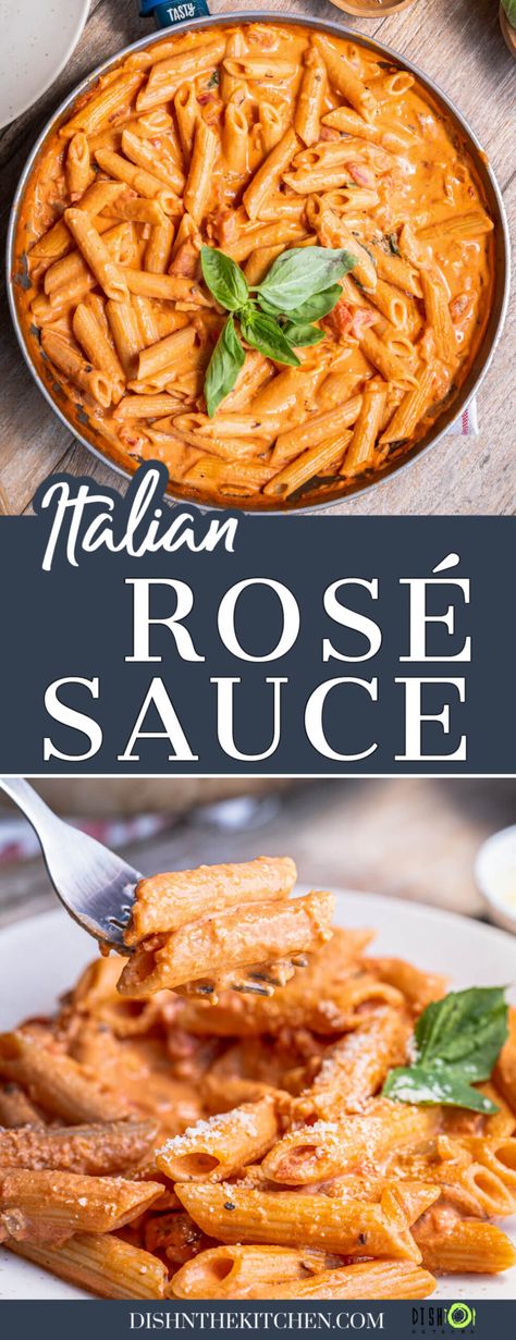 Italian Rosé Sauce is a creamy and flavourful pasta sauce that combines elements of both tomato-based marinara sauce and creamy Alfredo sauce. Rosé Sauce is delicious with various pasta types, such as penne or fettuccine and pairs well with cooked chicken, shrimp, or vegetables, making it a versatile choice for a satisfying and indulgent pasta dish. Rose Sauce Recipe, Rose Pasta, Vodka Sauce Recipe, Creamy Alfredo Sauce, Creamy Pasta Sauce, Pasta Types, Chicken Shrimp, Italian Sauce, Chicken Sandwich Recipes